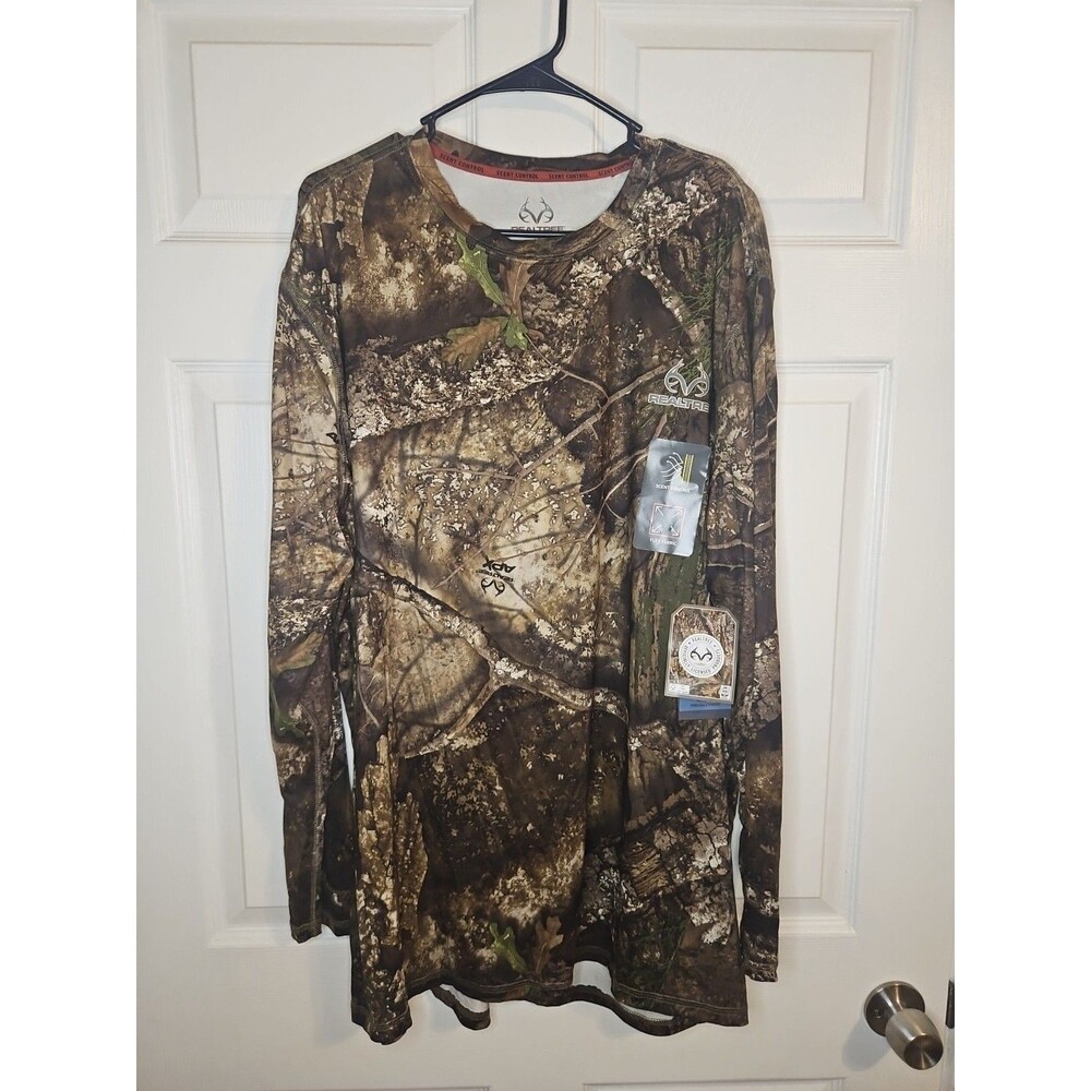 Realtree APX Shirt NWT Camo Long Sleeve Performance Tee Hunting Fishing Mens 2XL